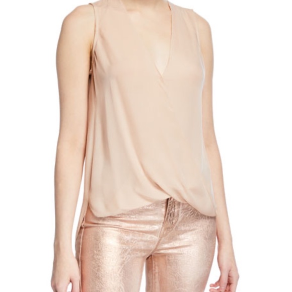 L'Agence Mila Silk Draped V-Neck Blouse - Picture 3 of 6